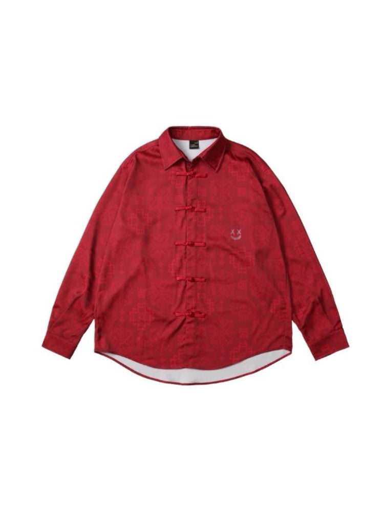 RickyisClown 2024 Year of the Dragon Tang Suit Shirt RIC龙年限定唐装长袖撕裂笑脸衬衫