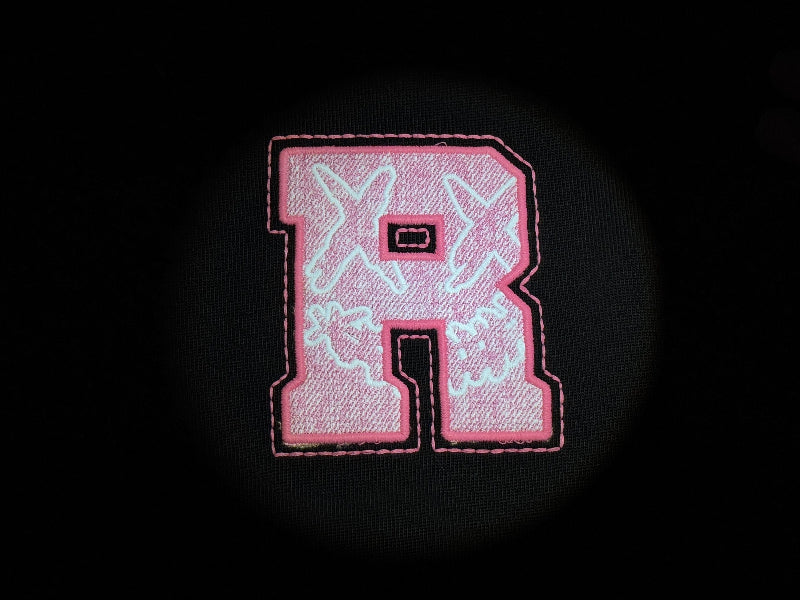RickyisClown "Peach Graffiti" Leather Patch Smiley Tee RIC“桃红涂鸦”贴皮绣笑脸短袖