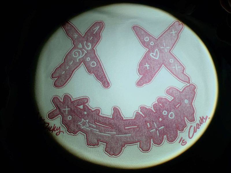 RickyisClown "Peach Graffiti" Leather Patch Smiley Tee RIC“桃红涂鸦”贴皮绣笑脸短袖