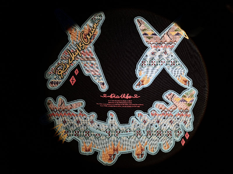 RickyisClown"Sky Tribe" Embroidered Patch Smiley Tee RIC“天蓝部落”贴布绣绣笑脸短袖