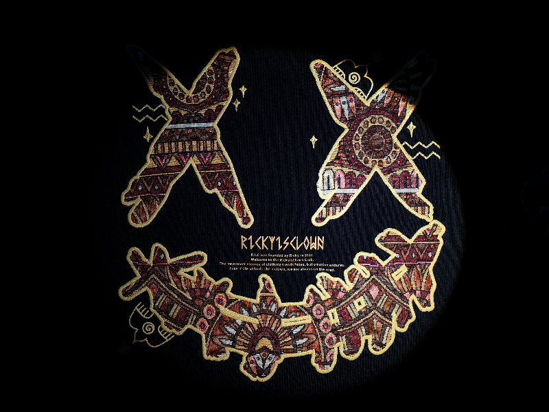 RickyisClown"Sun Tribe" Embroidered Patch Smiley Tee RIC“太阳部落”贴布绣笑脸短袖