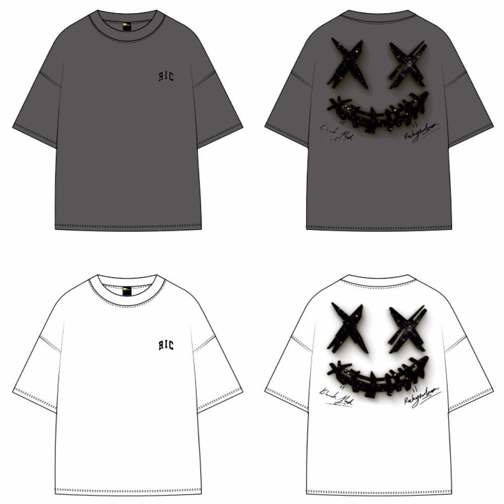 RickyisClown Black Glitter Joker Smiley Top RIC黑色闪光撕裂笑脸短袖
