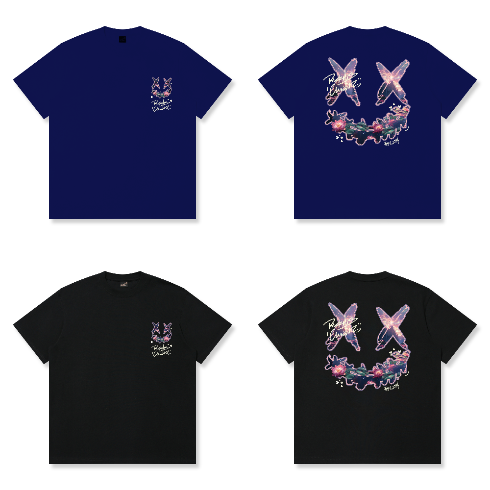 RickyisClown"LOTUS ASCEND" Ripped Smiley Tee RIC莲之巅 撕裂笑脸短袖