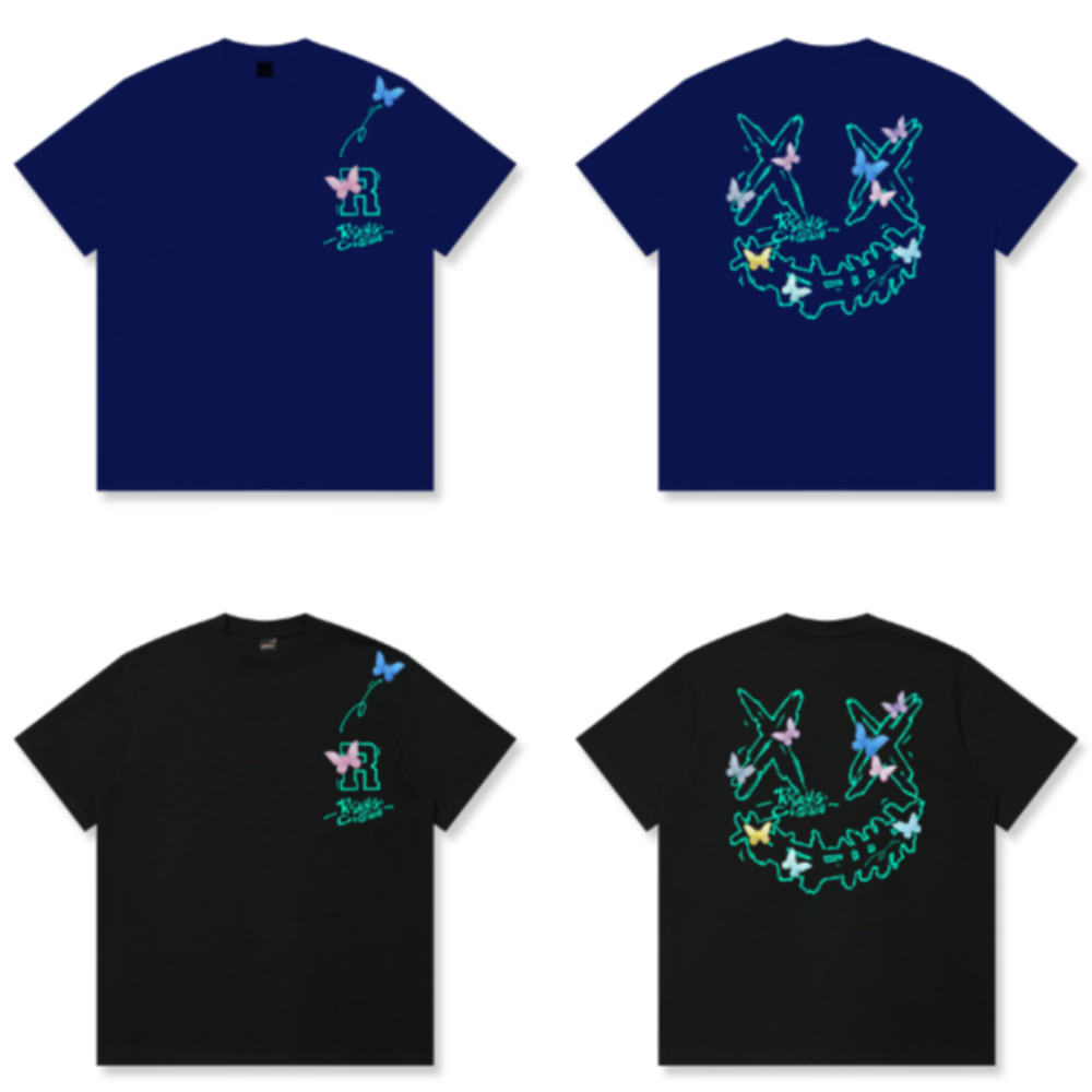 RickyisClown "Aurora Butterfly Shadow Torn Smile Tee" RIC极光蝶影撕裂笑脸短袖