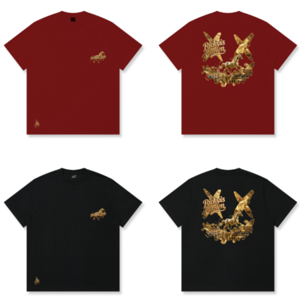 RickyisClown Gilded Horse Torn Smile Tee RIC鎏金之马撕裂笑脸短袖