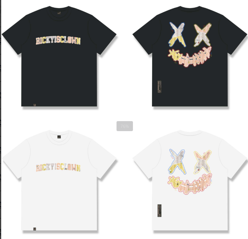 RickyisClown"COLORFUL SUMMER" Patchwork Ripped Smiley Tee RIC彩色夏天贴布绣撕裂笑脸短袖
