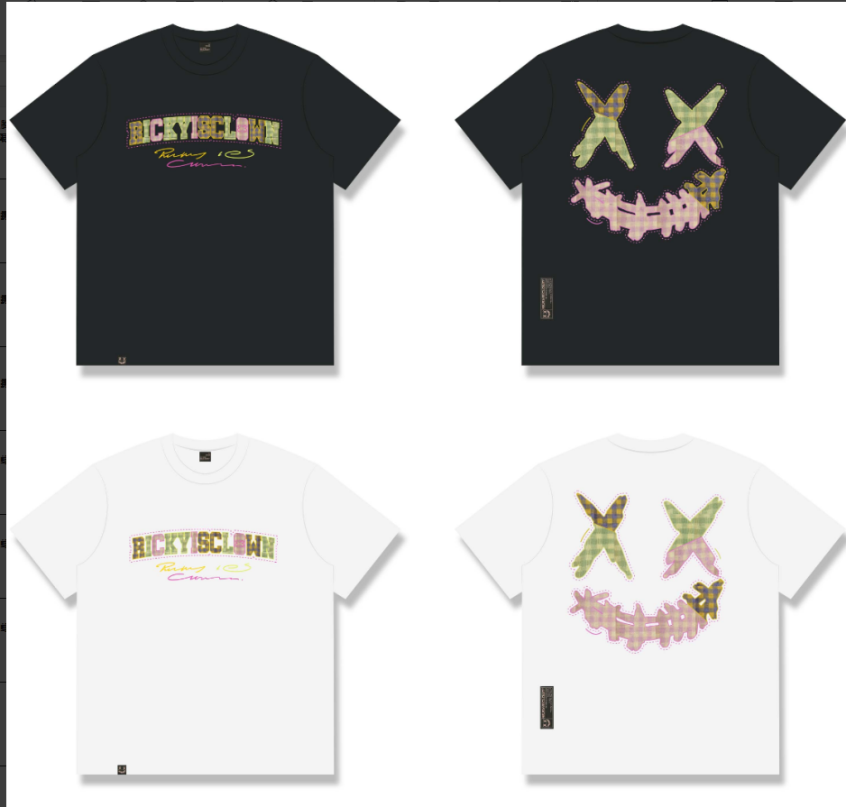 RickyisClown "RAINBOW PLAID" Patchwork Ripped Smiley Tee RIC多彩格纹 贴布绣撕裂笑脸短袖