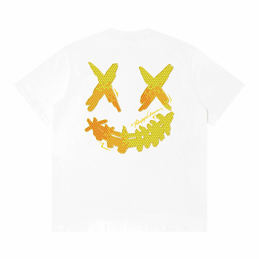 RickyisClown"Glitter Pineapple" Holographic Ripped Smiley Tee   RIC闪闪菠萝 撕裂笑脸短袖
