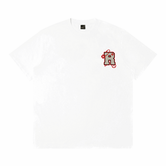 RickyisClown"WHITE MAMBA BLOOM" Snake-Embossed Smiley Tee  RIC“白曼巴之花”蛇纹贴皮绣笑脸短袖