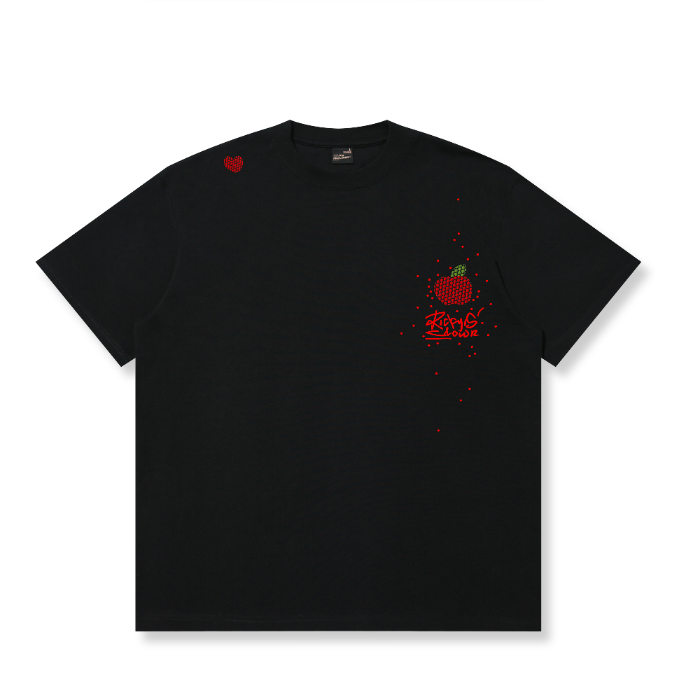 RickyisClown Crimson Crystal Ripped Smiley Tee RIC水晶红果撕裂笑脸短袖
