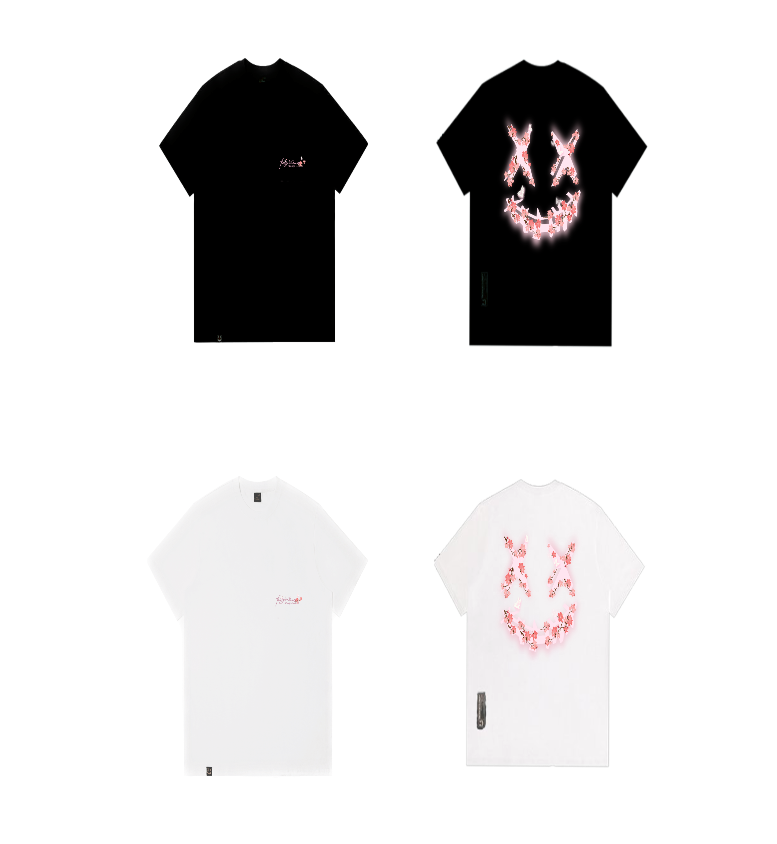 Rickyisclown Cherryblossom Halo Joker Smiley T-shirt 2024 RIC 櫻花光暈撕裂笑臉短袖上衣2024