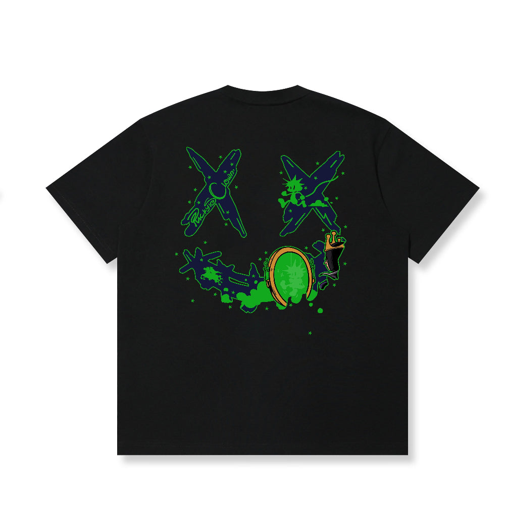 RickyisClown Pineapple Head & Magic Mirror Torn Smile Tee – Limited Edition RIC菠萝头与魔镜撕裂笑脸短袖（菠萝头限定）