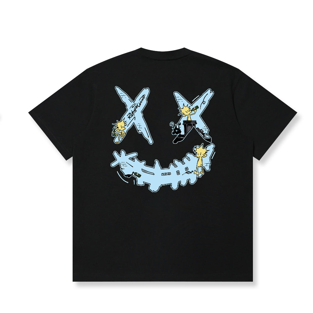RickyisClown Street Vibes Torn Smile Tee – Pineapple Head Exclusive RIC街头生活撕裂笑脸短袖（菠萝头限定）
