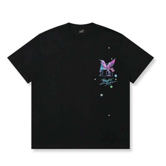 RickyisClown Crystal Pegasus Torn Smile Tee RIC彩钻飞马撕裂笑脸短袖