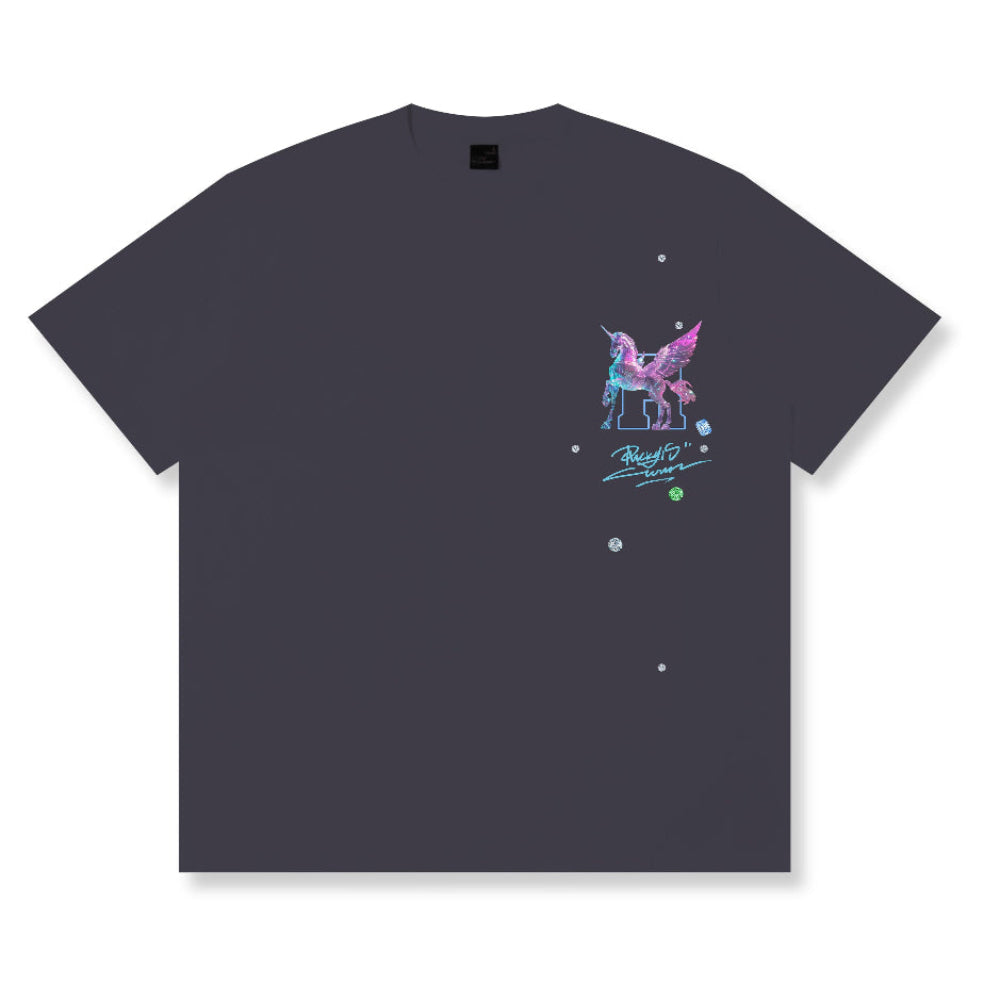 RickyisClown Crystal Pegasus Torn Smile Tee RIC彩钻飞马撕裂笑脸短袖