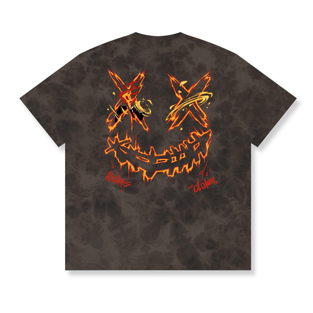 RickyisClown Flame Soul Torn Smile T-Shirt RIC烈火之魂撕裂笑脸短袖