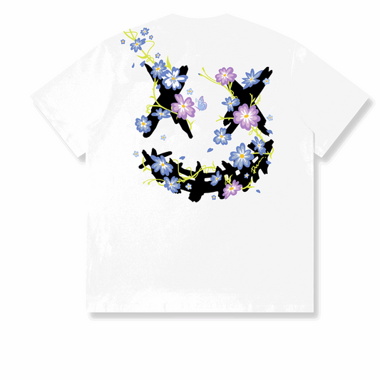 RickyisClown"Blooming Riot" Embroidered Ripped Smiley Tee   RIC蔓延花卉刺绣撕裂笑脸短袖