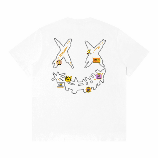 RickyisClown"Moody Pineapple" Metamorphosis Tee  RIC"百变菠萝头"印花撕裂笑脸短袖"