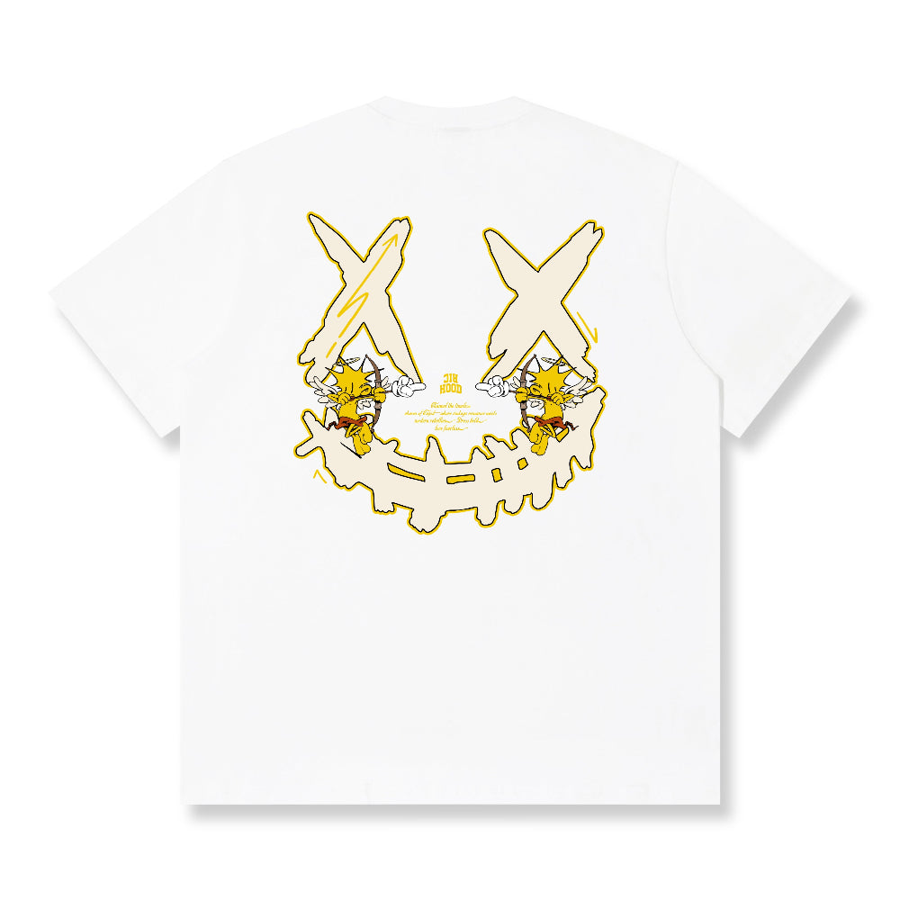 RickyisClown"CUPINEAPPLE" Ripped Smiley Tee   RIC"丘比特”菠萝头撕裂笑脸短袖
