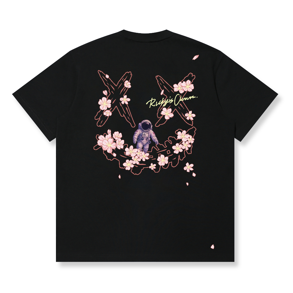 RickyisClown Floral Shadow Torn Smile Tee  RIC花影穿梭撕裂笑脸短袖