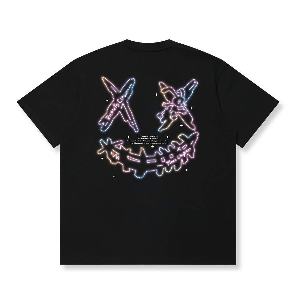 RickyisClown Neon Clown Rabbit Torn Smile T-Shirt RIC炫光小丑兔撕裂笑脸短袖
