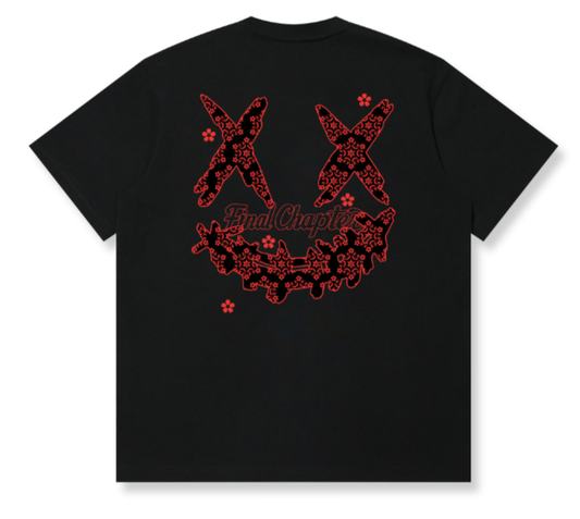 RIC迎新花刺绣撕裂笑脸短袖