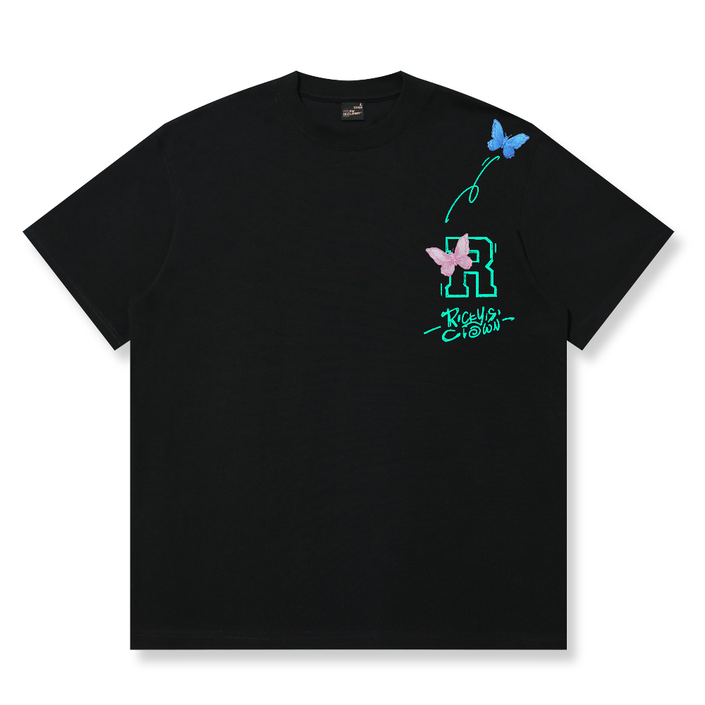 RickyisClown Aurora Butterfly Shadow Torn Smile Tee RIC极光蝶影撕裂笑脸短袖