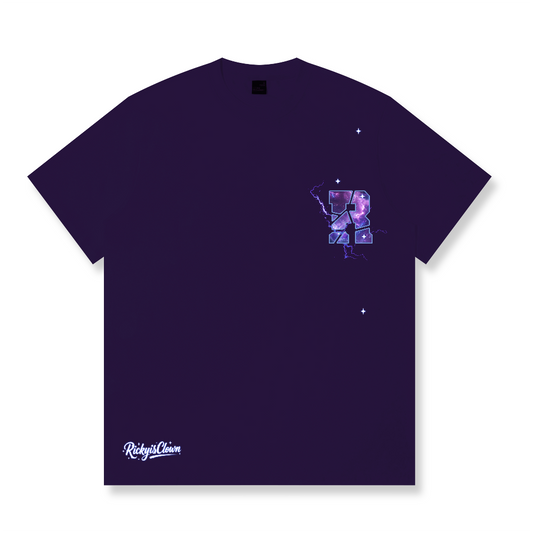 RickyisClown Cosmic Violet Torn Smile Tee RIC紫电星空撕裂笑脸短袖