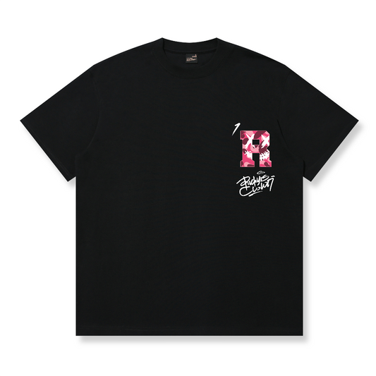 RickyisClown Pink Camouflage Torn Smile T-Shirt – Pineapple Exclusive RIC粉色迷彩纹撕裂笑脸短袖（菠萝头限定）