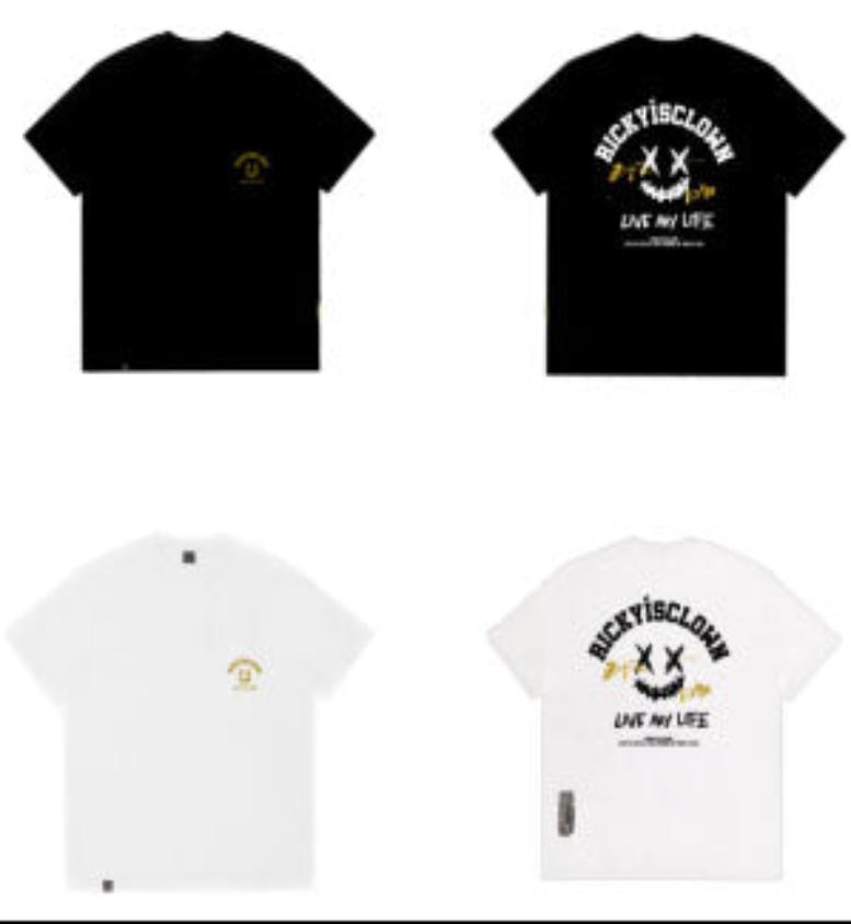 Rickyisclown Retro Style Joker Smiley Tee 2024 RIC 复古排版撕裂笑脸T恤2024