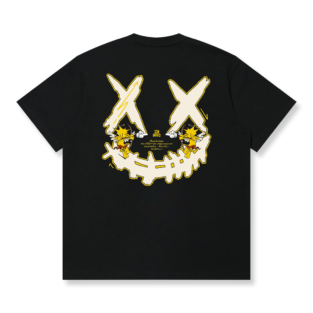 RickyisClown"CUPINEAPPLE" Ripped Smiley Tee   RIC"丘比特”菠萝头撕裂笑脸短袖