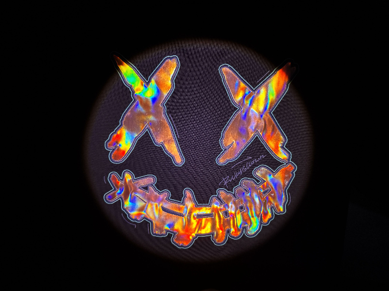 RickyisClown"LASER CRYSTAL" Patchwork Ripped Smiley Tee  RIC镭射晶石 贴布绣撕裂笑脸短袖
