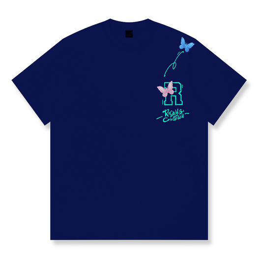 RickyisClown Aurora Butterfly Shadow Torn Smile Tee RIC极光蝶影撕裂笑脸短袖