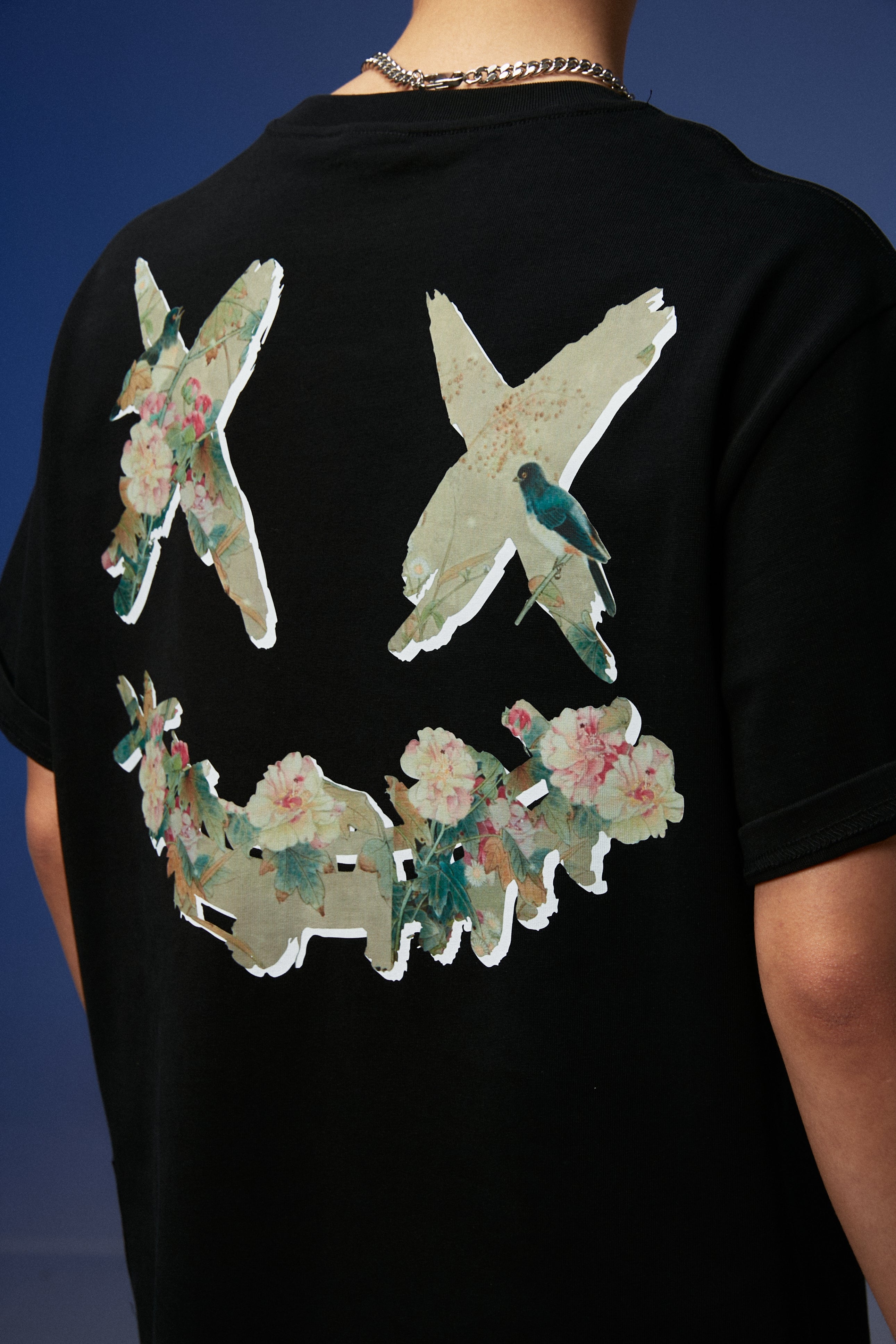 Rickyisclown Flowers Surround Bird Joker Smiley Tee 2024 RIC花鳥卷撕裂笑臉T恤2024