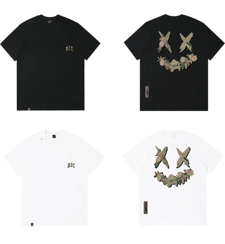 Rickyisclown Flowers Surround Bird Joker Smiley Tee 2024 RIC花鳥卷撕裂笑臉T恤2024