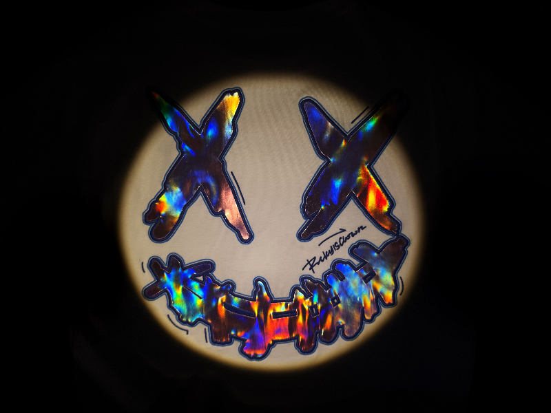 RickyisClown"LASER CRYSTAL" Patchwork Ripped Smiley Tee  RIC镭射晶石 贴布绣撕裂笑脸短袖
