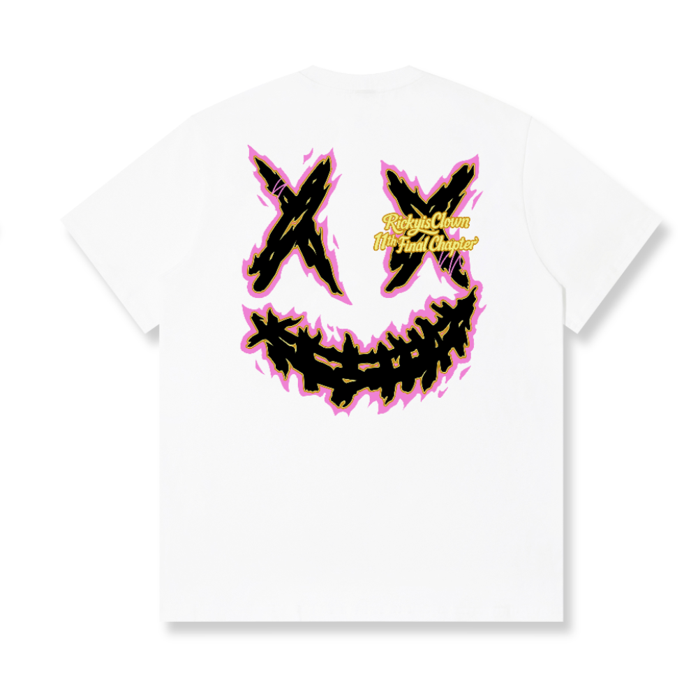 RickyisClown Pink Blaze Torn Smile Tee RIC粉焰侵袭撕裂笑脸短袖