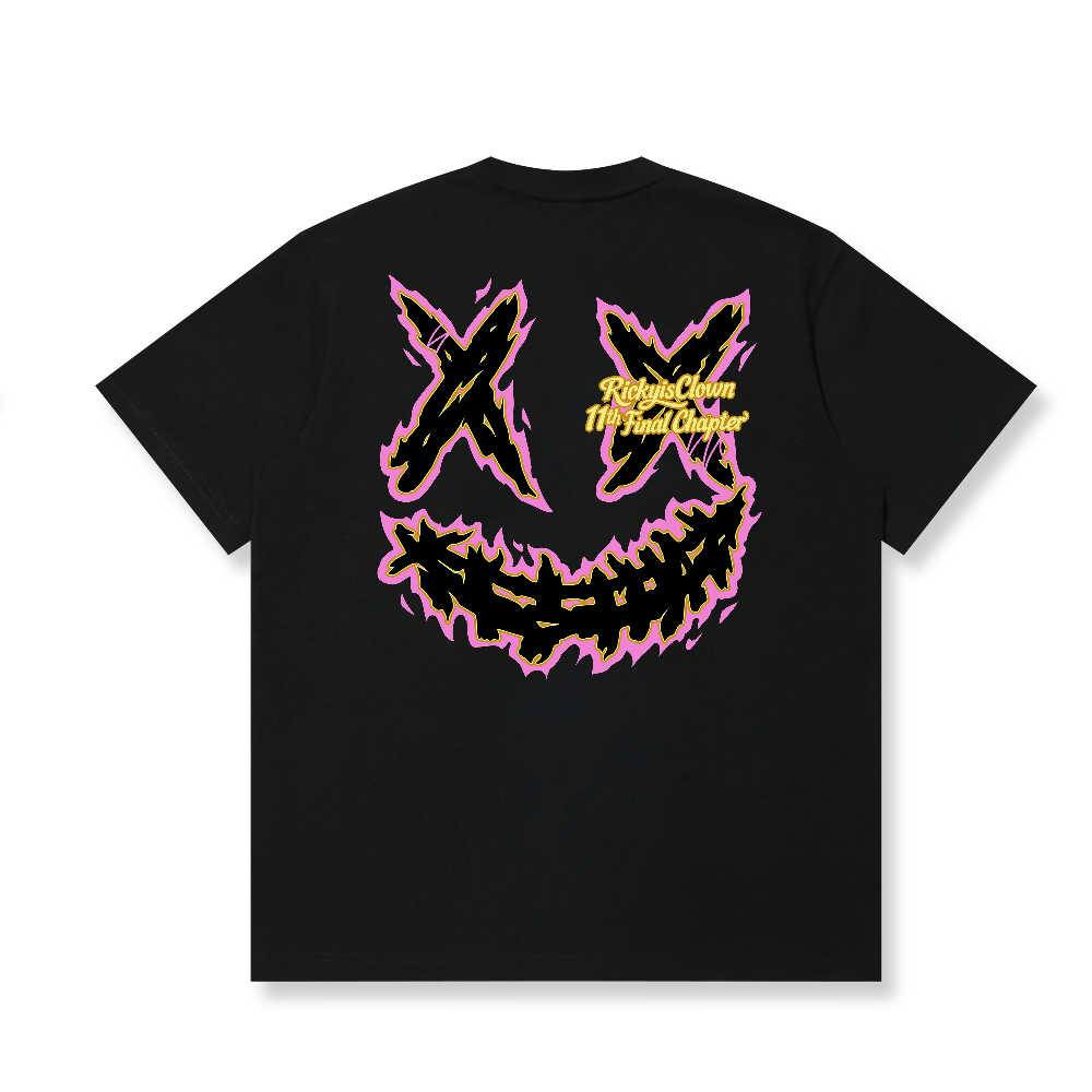 RickyisClown Pink Blaze Torn Smile Tee RIC粉焰侵袭撕裂笑脸短袖