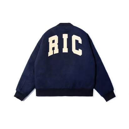BLUE RickyisClown Vintage Flocked Varsity Jacket