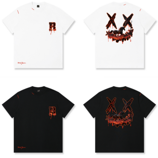 RickyisClown Inferno Black Horse Torn Smile Tee RIC熔浆黑马撕裂笑脸短袖