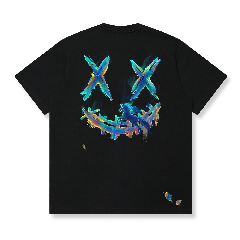 RickyisClown Painted Unicorn Torn Smile Tee (Independent Illustrator Series) RIC彩绘独角兽撕裂笑脸短袖 （独立插画师系列）