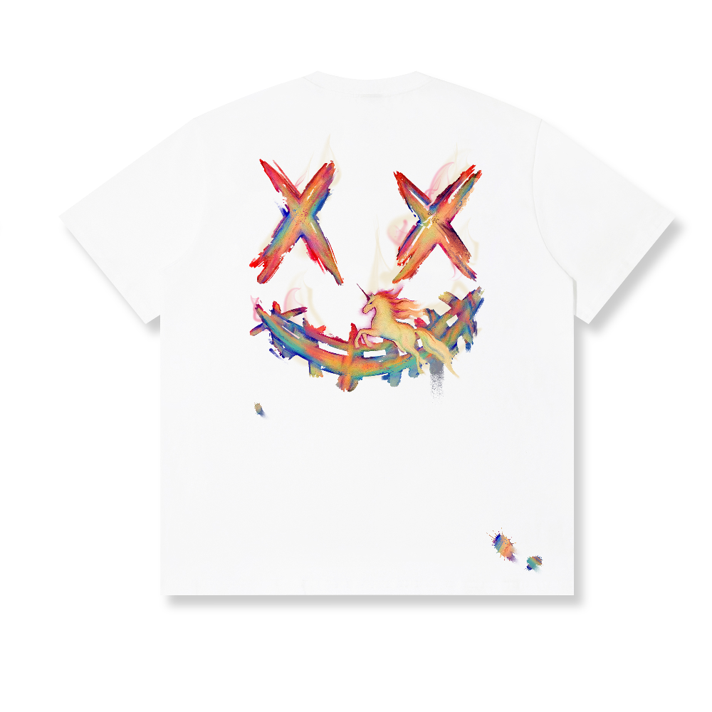 RickyisClown Painted Unicorn Torn Smile Tee (Independent Illustrator Series) RIC彩绘独角兽撕裂笑脸短袖 （独立插画师系列）