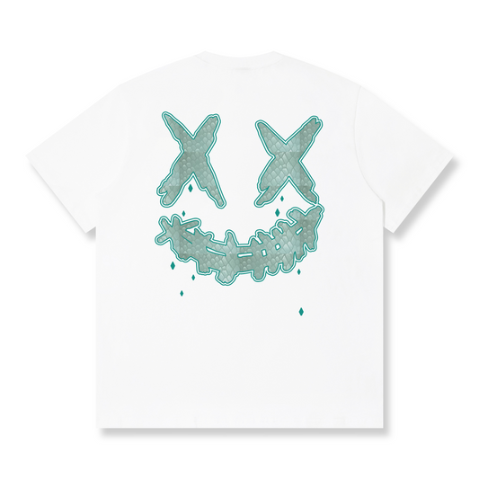 RickyisClown"Azure Scale" Embroidered Patch Ripped Smiley Tee  RIC青鳞之光 贴布绣撕裂笑脸短袖
