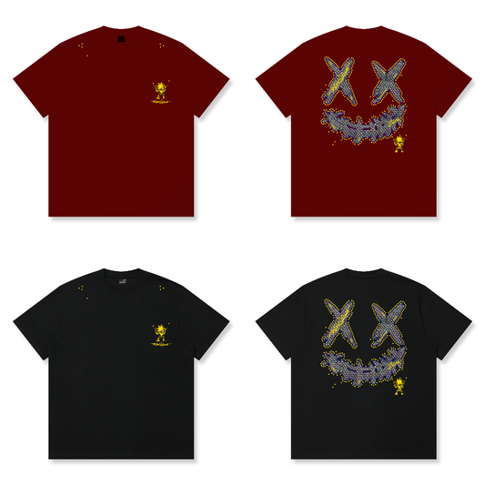 RickyisClown "Neon Skin" Appliqué Ripped Smiley Tee    RIC炫彩皮肤贴布绣撕裂笑脸短袖