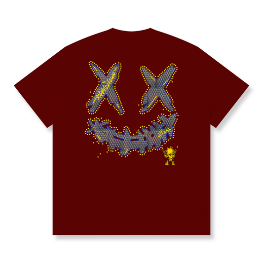 RickyisClown "Neon Skin" Appliqué Ripped Smiley Tee    RIC炫彩皮肤贴布绣撕裂笑脸短袖