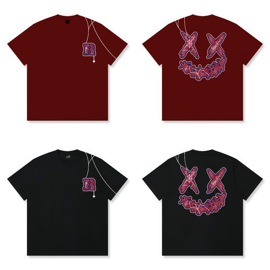 RickyisClown "Spider Armor" Appliqué Ripped Smiley Tee RIC蜘蛛战衣 贴布绣撕裂笑脸短袖