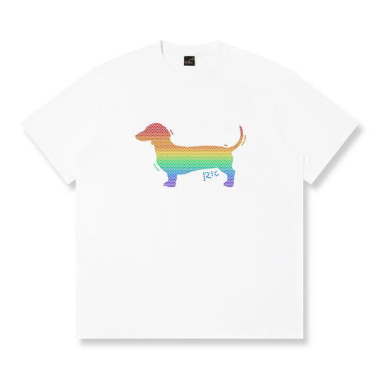 RickyisClown "RAINBOW DIAMOND DOG" Ripped Smiley Tee RIC彩虹钻石狗 撕裂笑脸短袖