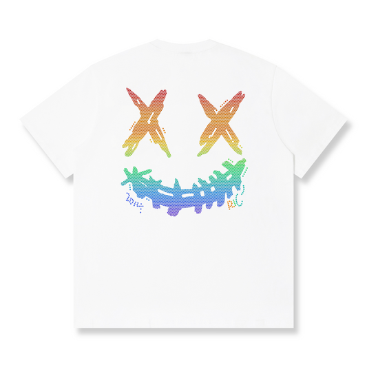 RickyisClown "RAINBOW DIAMOND DOG" Ripped Smiley Tee RIC彩虹钻石狗 撕裂笑脸短袖