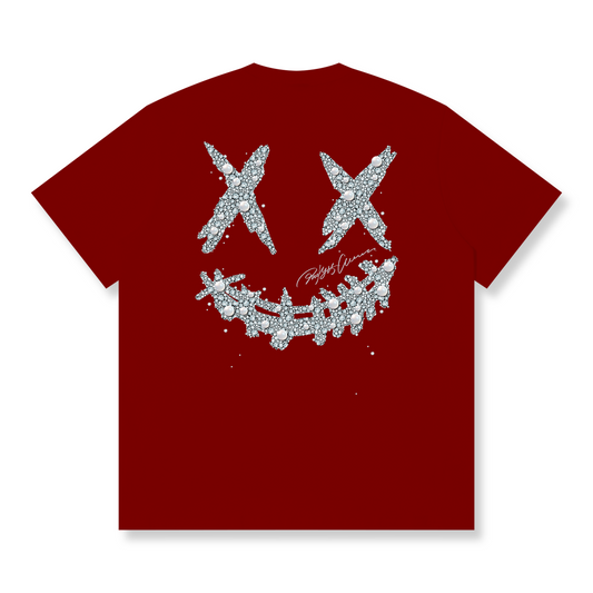 RickyisClown"GLITZ & GLAM" Ripped Smiley Tee   RIC珠光宝气 撕裂笑脸短袖