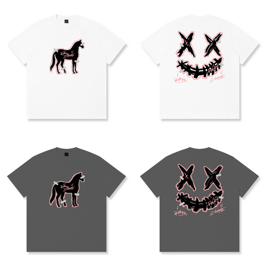 RickyisClown"ON YOUR MARK" Ripped Smiley Tee   RIC蓄势待发 撕裂笑脸短袖